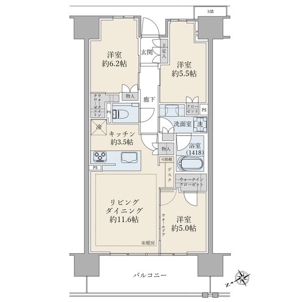ブリリアシティ西早稲田の間取図