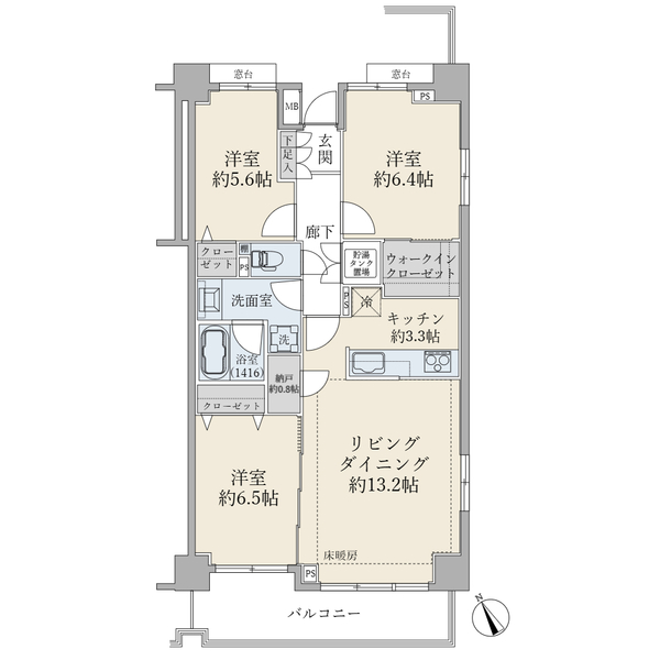 リノア北赤羽の間取図