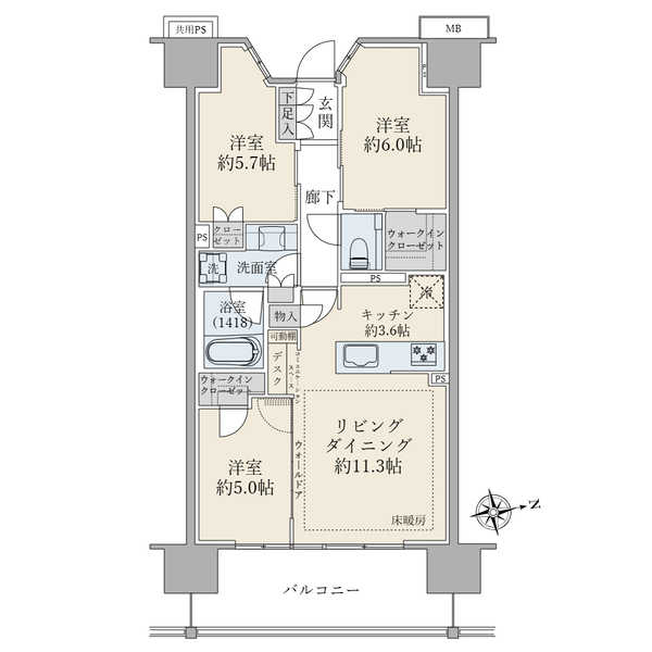 ブリリアシティ西早稲田の間取図