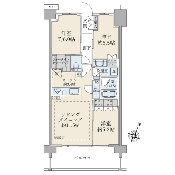 ブリリアシティ石神井公園アトラスの間取図