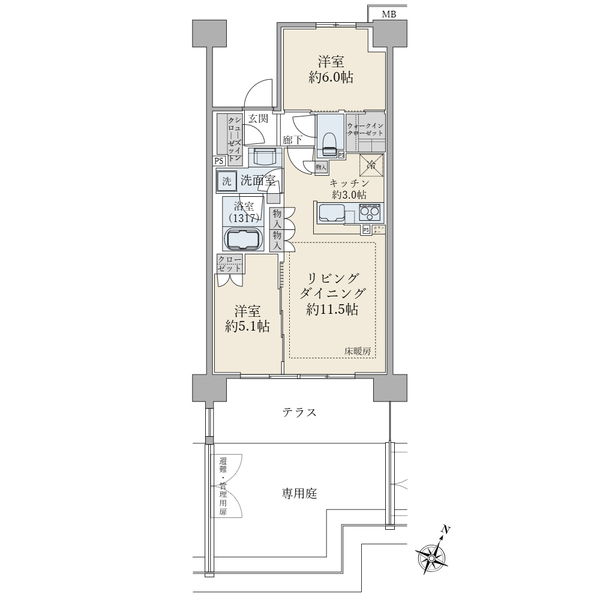 ブリリアシティ石神井公園アトラス２号棟の間取図