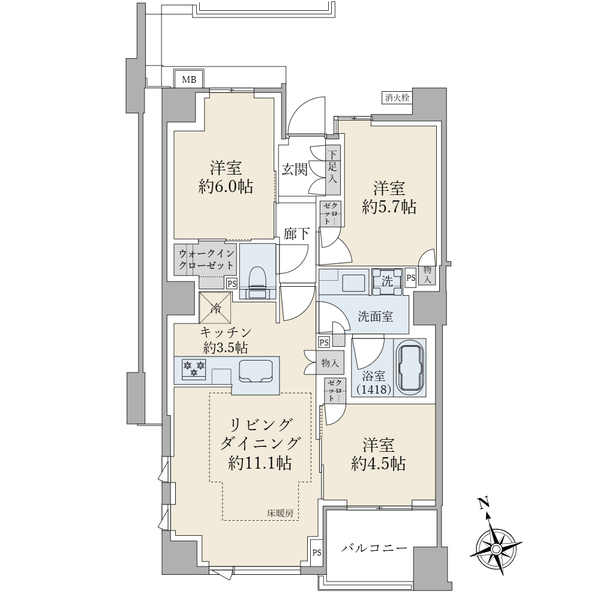 ブリリア山手動坂グランスイートの間取図