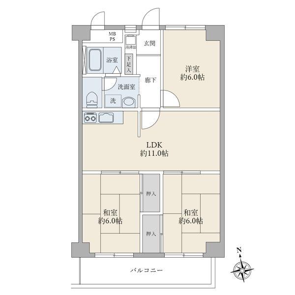 東建ニューハイツ小石川の間取図