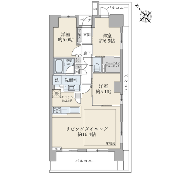 ブリリアときわ台ソライエレジデンスの間取図