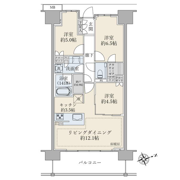ブリリアシティ西早稲田の間取図