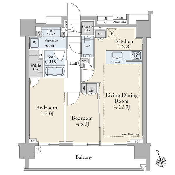 シティハウス恵比寿伊達坂の間取図