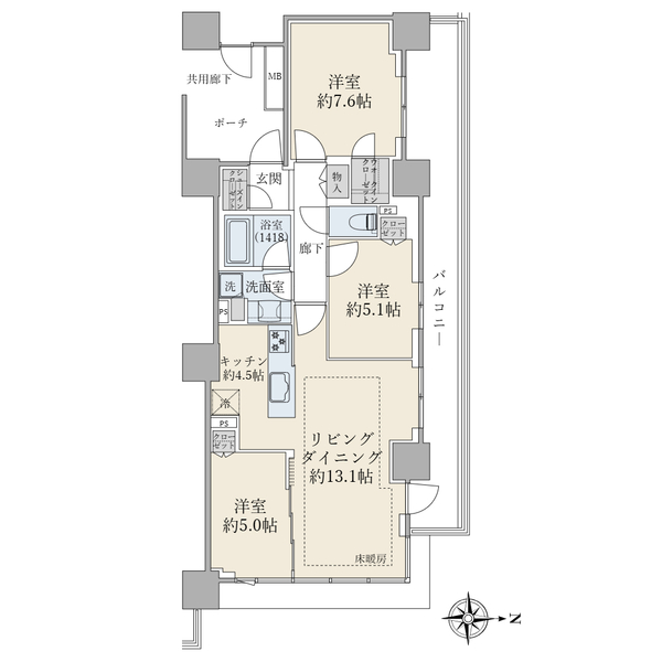 シティタワー金町の間取図