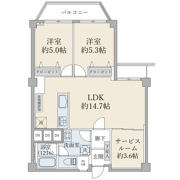 東急ドエル・アルス石川台の間取図