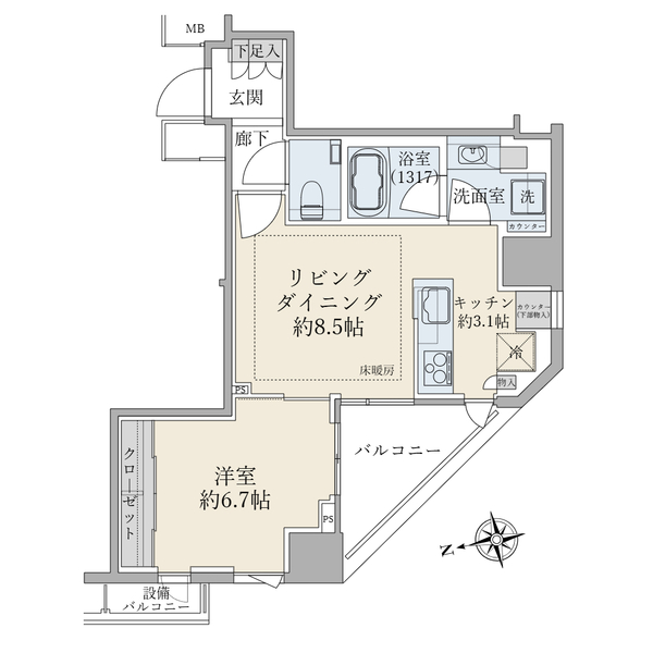 ザ・パークハウス品川荏原町の間取図