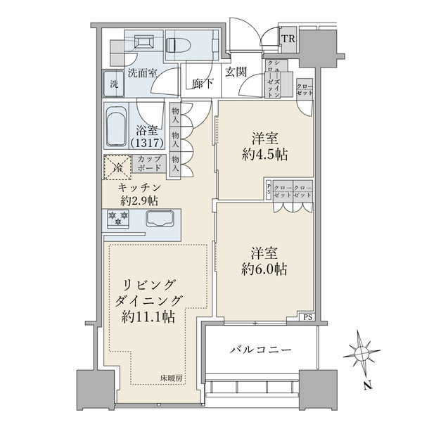 白金ザ・スカイ　西棟の間取図