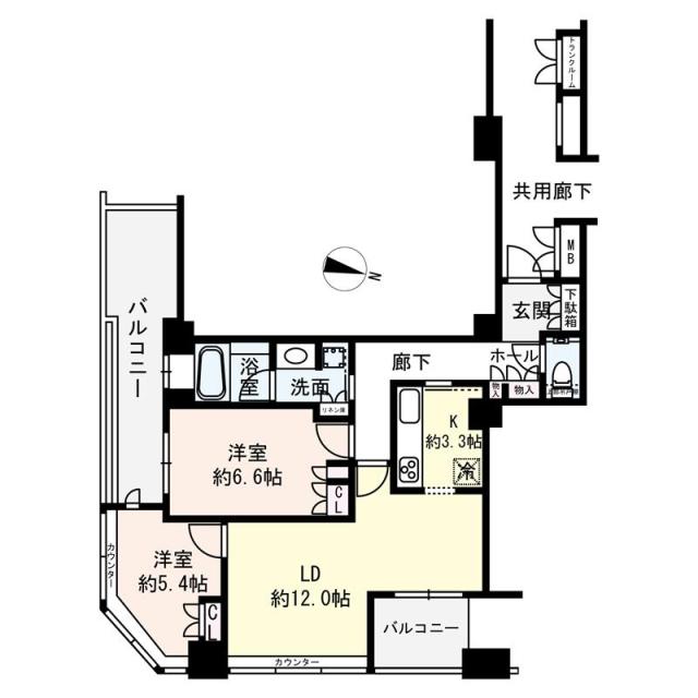 ディーグラフォート大阪N.Y.タワーHIGOBASHIの間取図