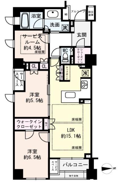 パークホームズ御所南水月邸の間取図