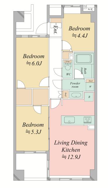 ビッグヴァン桜ヶ丘の間取図