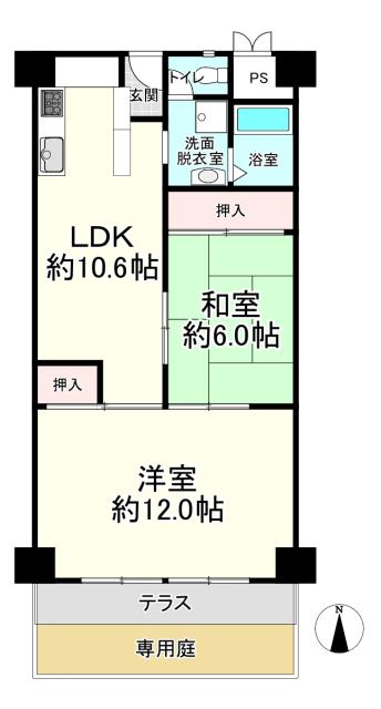 ローレルハイツ宝塚 壱号棟の間取図