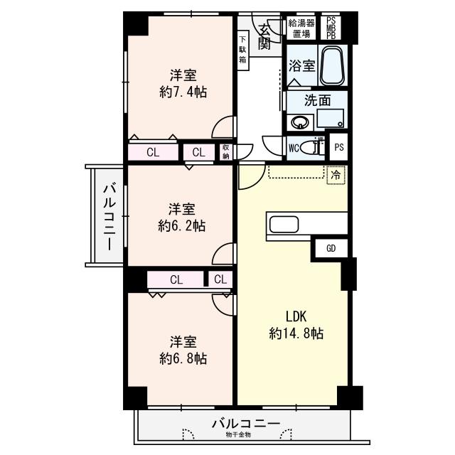 日商岩井高槻マンションの間取図