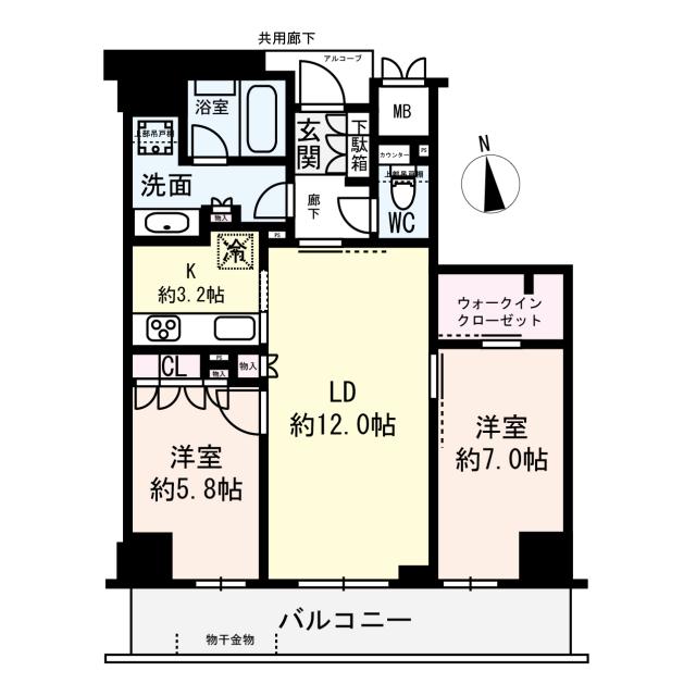 ジオ釣鐘町の間取図