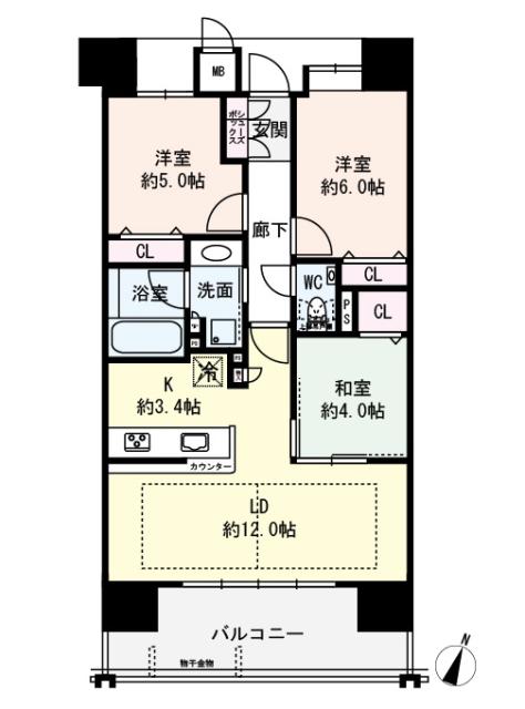 プレミスト六甲道の間取図