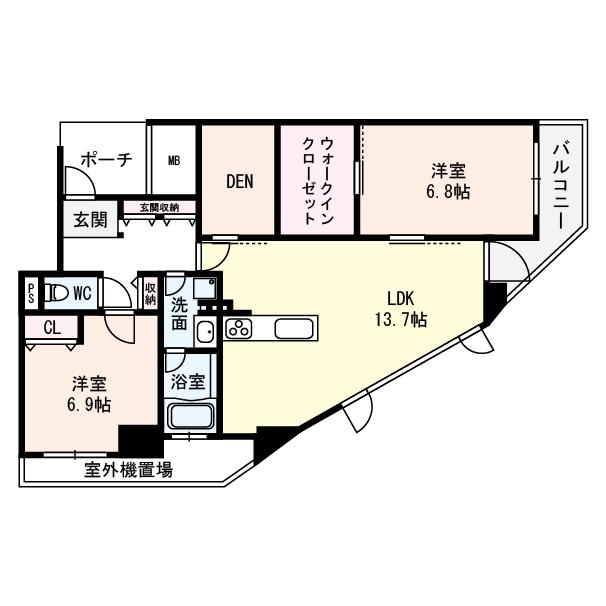ディークラディア旭公園の間取図