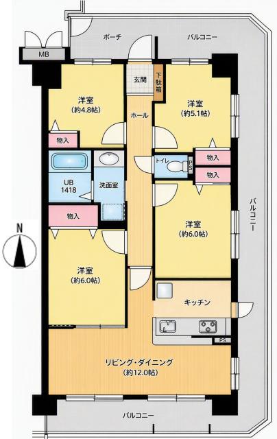 ラ・ビスタ宝塚ウエストウイング・オクシアの間取図