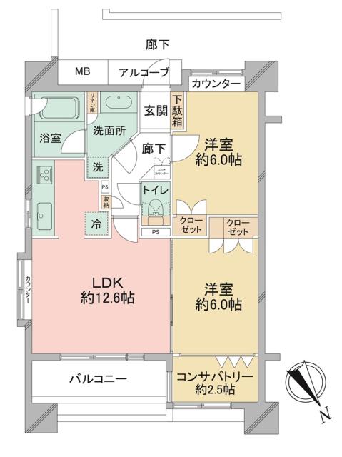 Dクラディア横浜エステシアの間取図