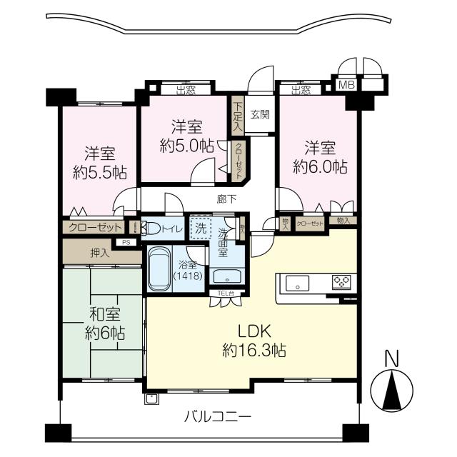 ネオステージ長丘の間取図