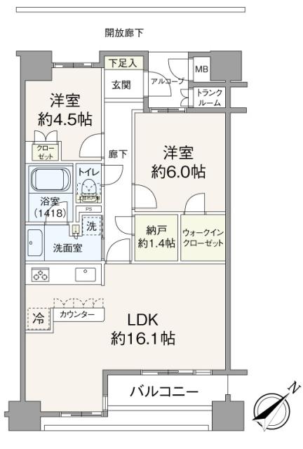 Dクラディア横浜マークスの間取図