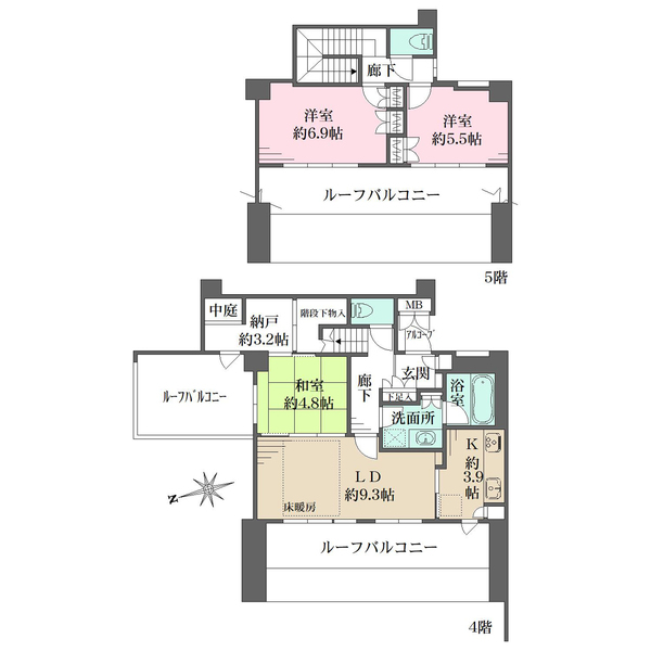 ルネス・ピース清水南の間取図