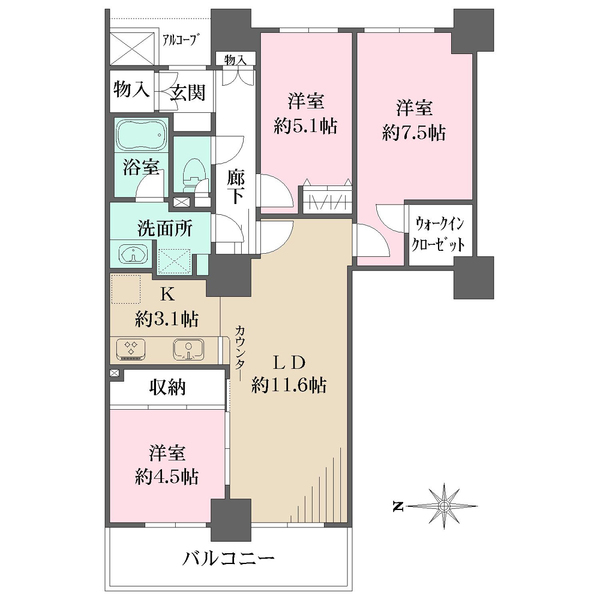 ウイング・ビューの間取図