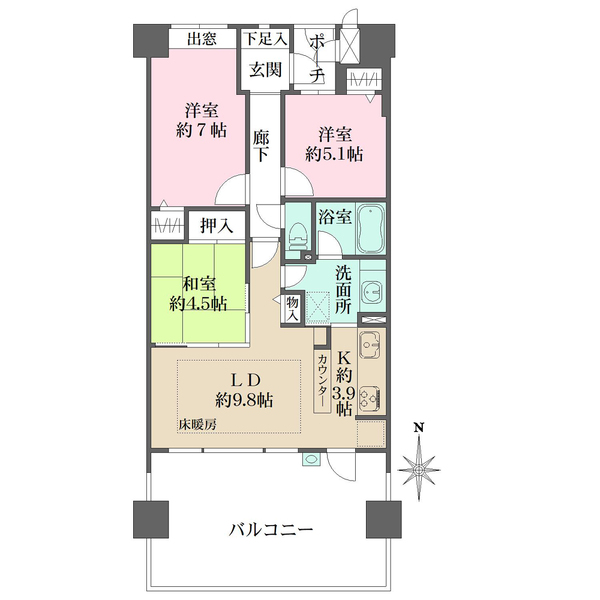 ファミール京都グランアクシスの間取図