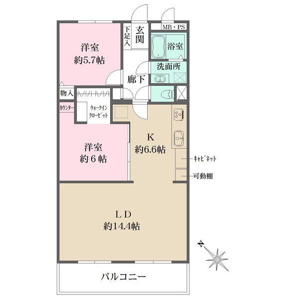 宇治大久保コープの間取図