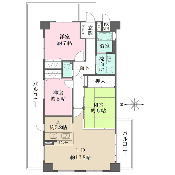 サンマンションアトレ東向日の間取図