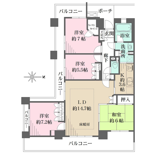 藤和シティホームズ烏丸五条の間取図