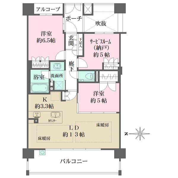 ザ・パークハウス北野白梅町の間取図
