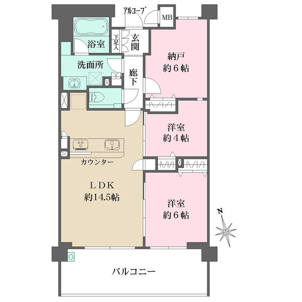 ドルチェヴィータ京都山科の間取図
