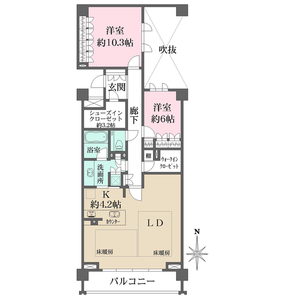 ザ・パークハウス京都鴨川御所東の間取図