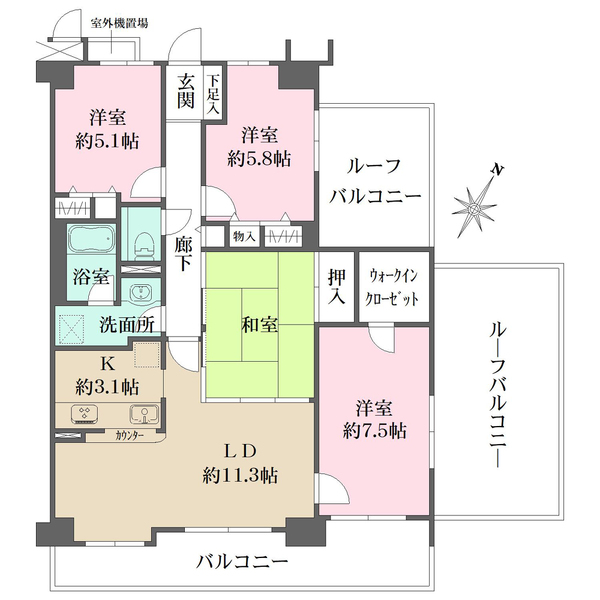 藤和ライブタウン洛西の間取図