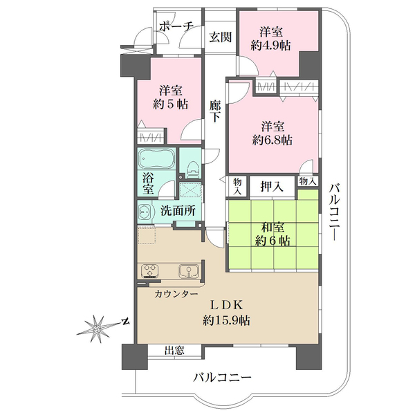 ロータリーマンション西大津3番館の間取図