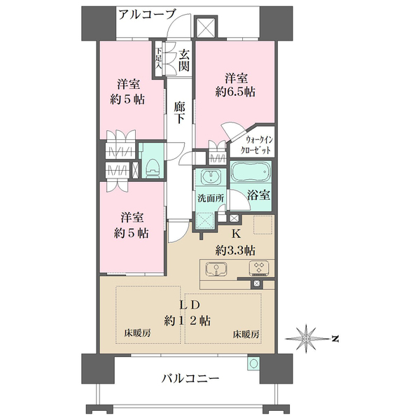 ザ・パークハウス谷町五丁目の間取図
