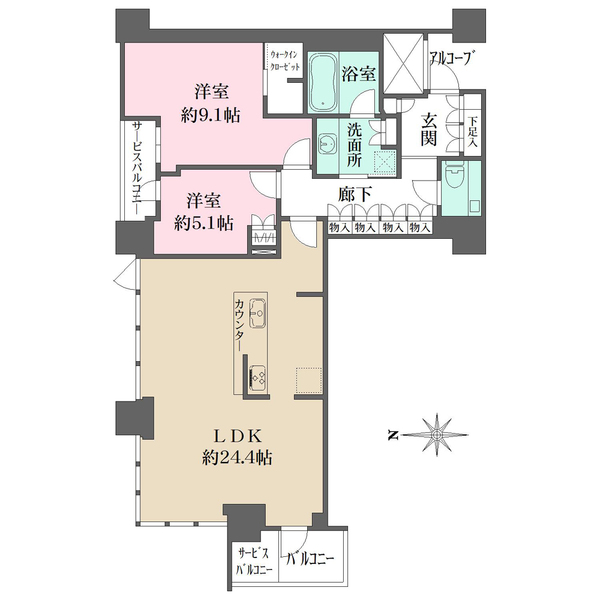 シエリアタワー大阪堀江の間取図