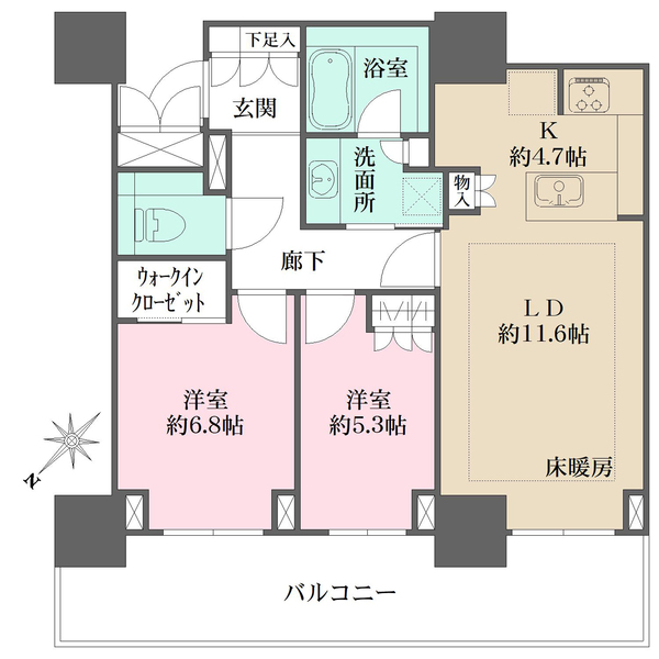 グランドメゾン上町台レジデンスタワーの間取図