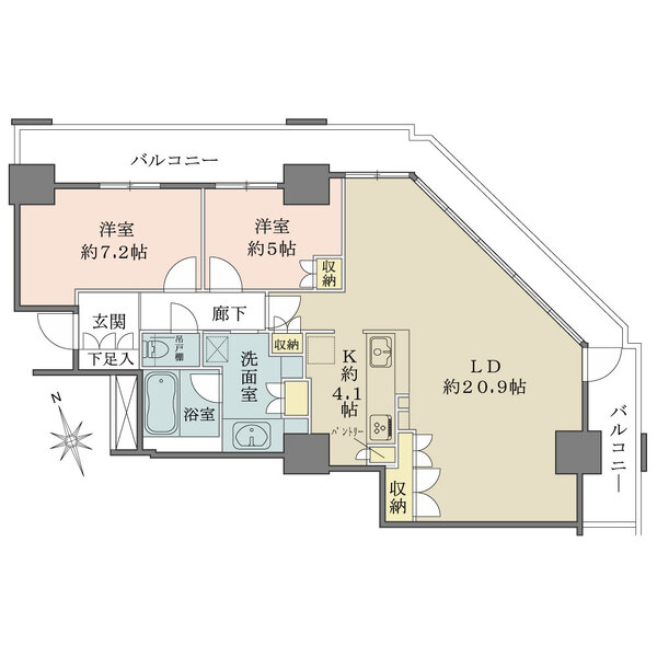 阿波座ライズタワーズフラッグ46 OMPタワーの間取図