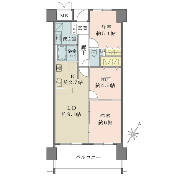 ファミール弁天町パークサイドの間取図