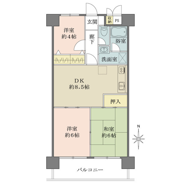 朝日プラザ島之内の間取図