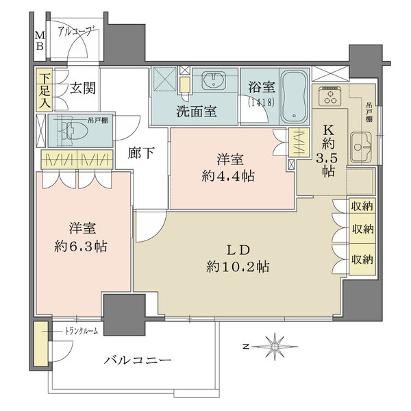 ブランズ北堀江プレイスの間取図