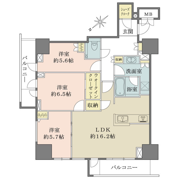 グランドメゾン上町台レジデンスタワーの間取図