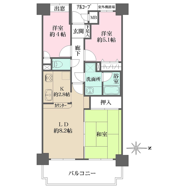藤和喜志ハイタウンの間取図