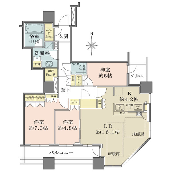 クレヴィアタワー大阪本町の間取図