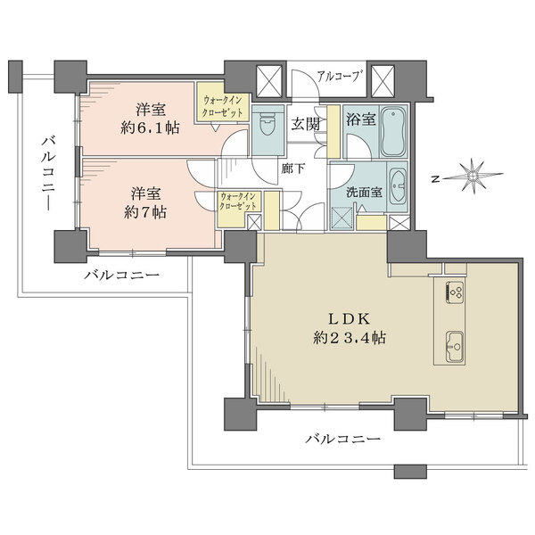 あべのグラントゥールの間取図