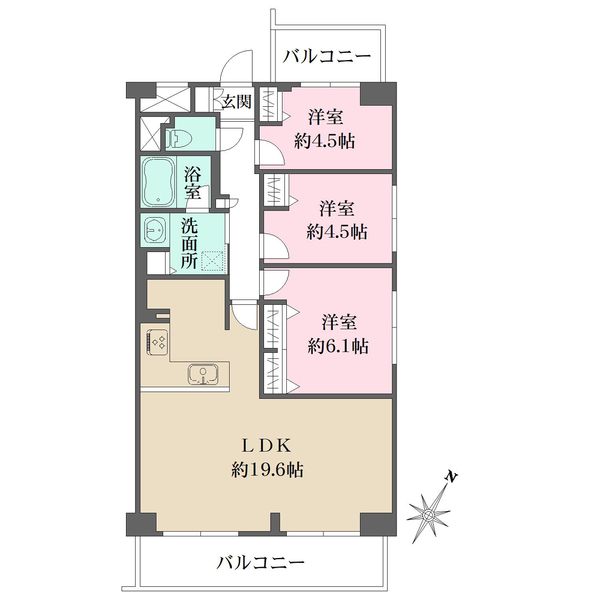 クローバーハイツ江戸堀の間取図