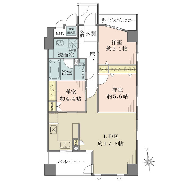 谷町アーバンライフの間取図